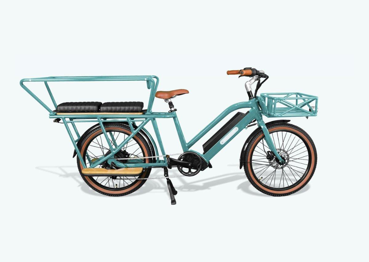 Vélo Cargo longtail Nébula bleu cyan