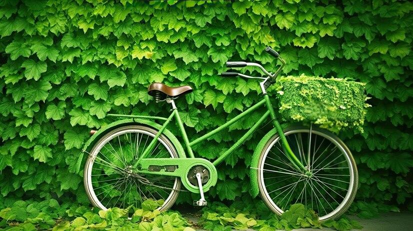 Un vélo électrique vert sur un fond vert