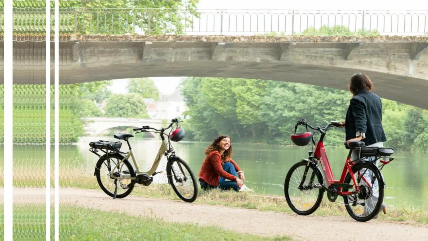 Plusieurs vélos électriques dans un parc